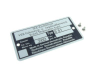 Typenschild Rahmenplakette S51 inkl. Kerbnägel...