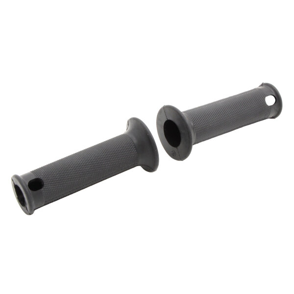 Set Griffgummis, schwarz, Rändelprofil, inkl. Loch zur Blinkerbef. für Simson KR51, SR4-