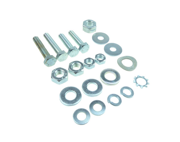 Set Schrauben, Scheiben, Muttern vorderes Schutzblech, Schwingenträger, Federbeine Simson Schwalbe