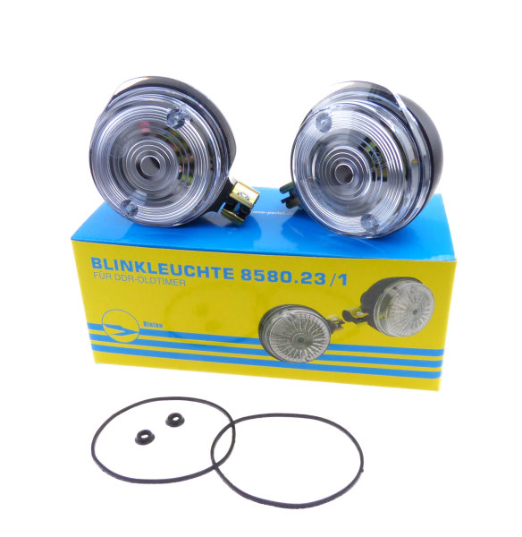 Set Blinker vorne weiß E-geprüft Simson S50, S51, S70, Roller SR50, SR80 und MZ ETZ, TS250