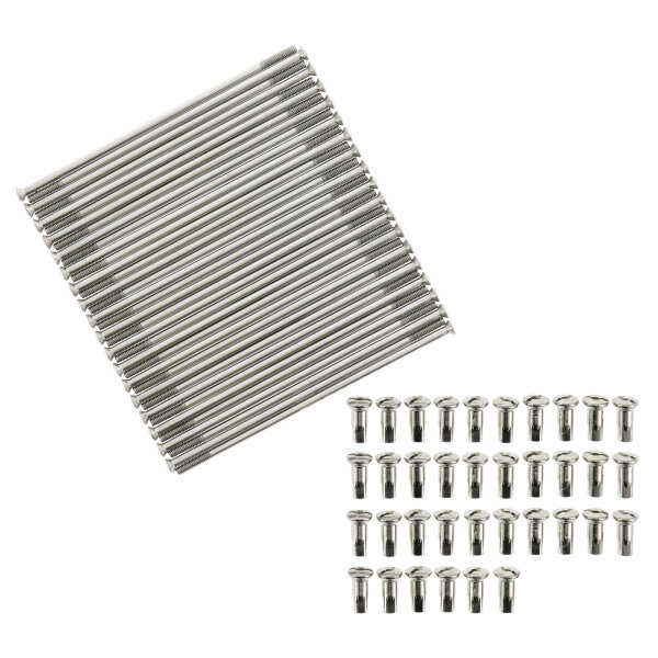 Edelstahlspeichensatz natur mit Nippel 36 Stck. M4-121 mm, MZ ETZ 125/ 150