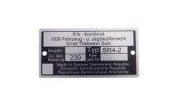 Typenschild Simson Star SR4-2 (Aluminium)