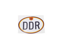 Schriftzug/ Aufkleber „DDR“ mit Wappen