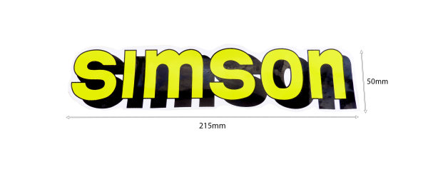 Klebefolie/ Aufkleber „SIMSON""-Tank, gelb, Simson S50, S51, S70