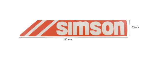Klebefolie/ Aufkleber rechts - Schriftzug, rot - für Kraftstoffbehälter Simson S53, S83