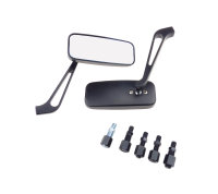 Set eckige Rückblickspiegel, schwarz