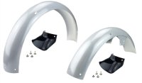 Set Schutzbleche mit Schmutzschutz grundiert und silber...