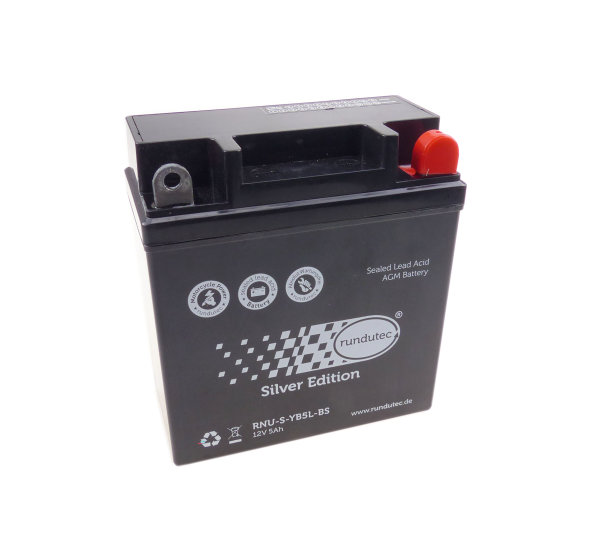 AGM Batterie 12V 5,0 Ah YB5L-BS für Simson Roller SR50, SR80, S50, S51, S70