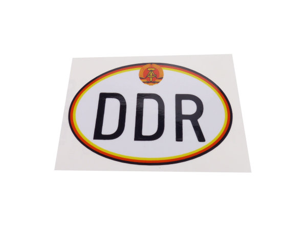 Aufkleber/ Schriftzug „DDR mit Wappen“ 100 x 70mm