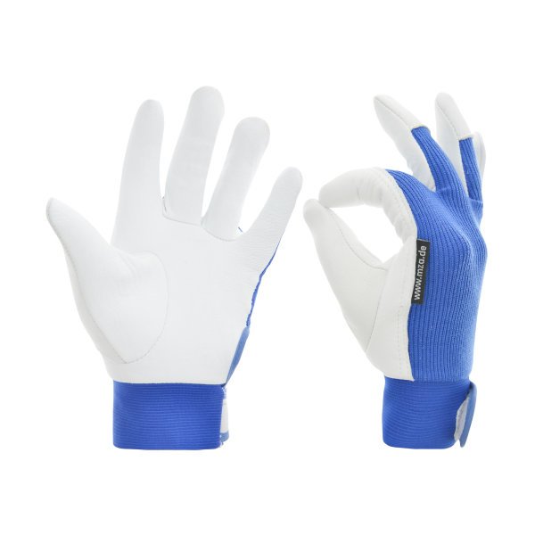 Lederhandschuhe, weiß/blau, Größe: XL, Motiv: SIMSON