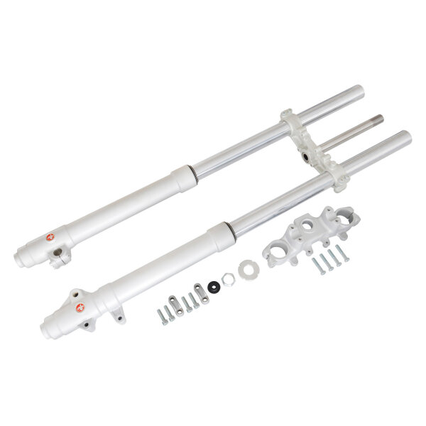 Pajoli-Telegabelholme mit oberer + unterer Gabelführung für RS125 - Länge 990mm, Ø 40mm