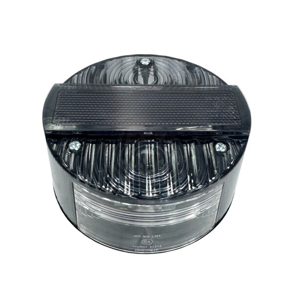 Rücklicht / Bremsschlußkennzeichenleuchte Ø120mm (3 Schrauben) Lichtaustritt grau mit Kennzeichenbeleuchtung