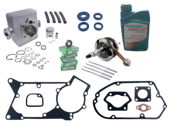 Set Zylinder für Motor 50ccm mit SNH-Kugellager und Kleinteilen Simson S51, Schwalbe KR51/2, Roller