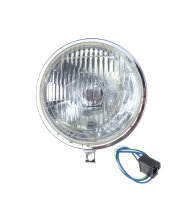 Scheinwerfereinsatz mit verchromtem Lampenring inkl. 12V Leuchtmittel für Simson S51, S70